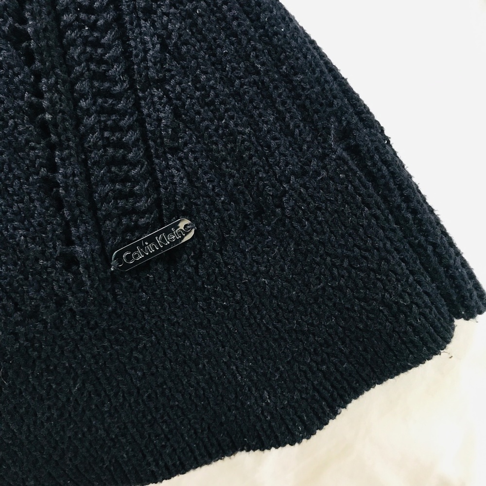 Calvin Klein Cowl Neck Cotton Blend Sweater in Black SZ M - Picture 6 of 8